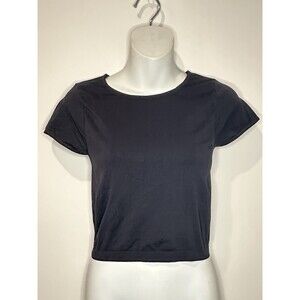 Intimately Free People Black Cropped Crewneck Baby Tee Black Size M/L NWT!!!